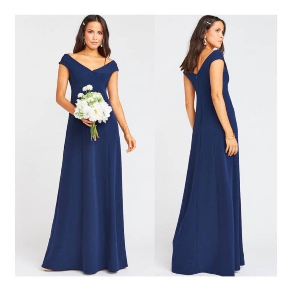 Show Me Your MuMu Zurich Knot Gown Rich Navy‎ Stretch Crepe Small NWT